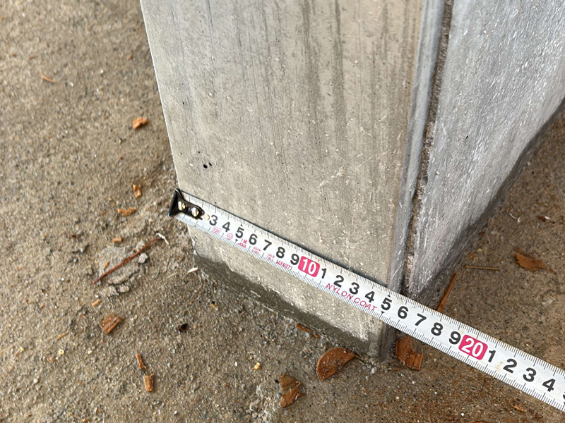 大津市 字野の家 2階建て 現場チェック 立上りコンクリート巾確認