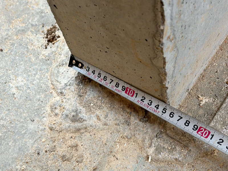 向日市 中乃町の家 2階建て 現場チェック 立上りコンクリート巾確認