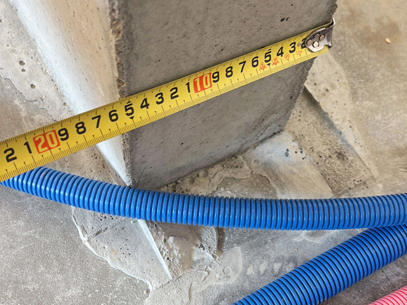 京都市 橘の家 2階建て 現場チェック 立ち上がりコンクリート巾確認