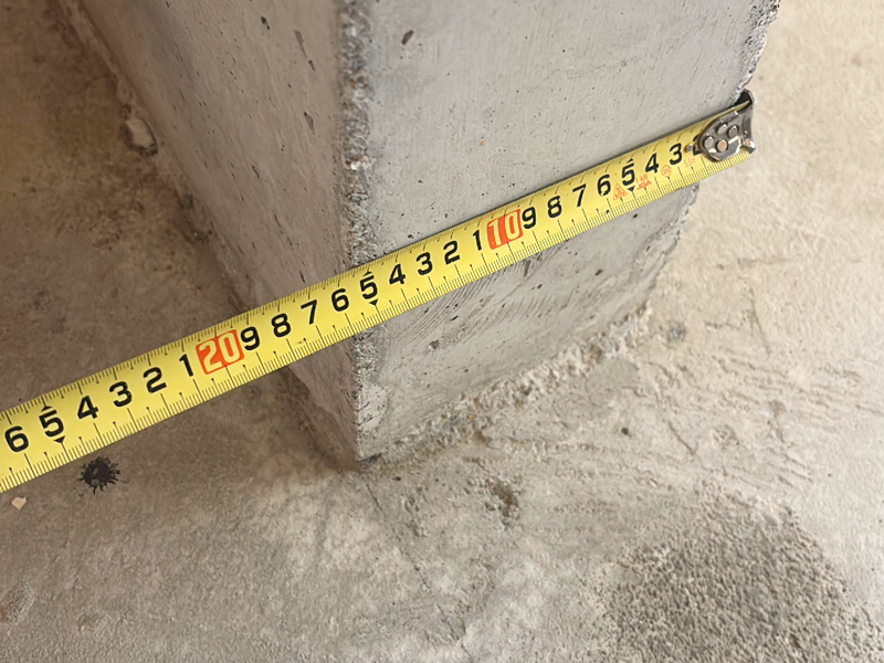 大津市 八条の家 2階建て 現場チェック 立上りコンクリート巾確認