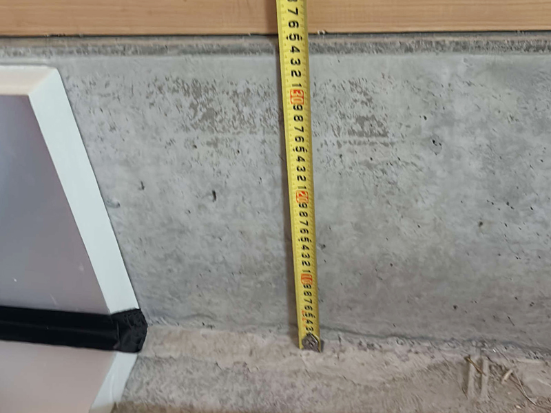 京都市 波田町の家 2階建て 現場チェック 立上りコンクリート高さ確認