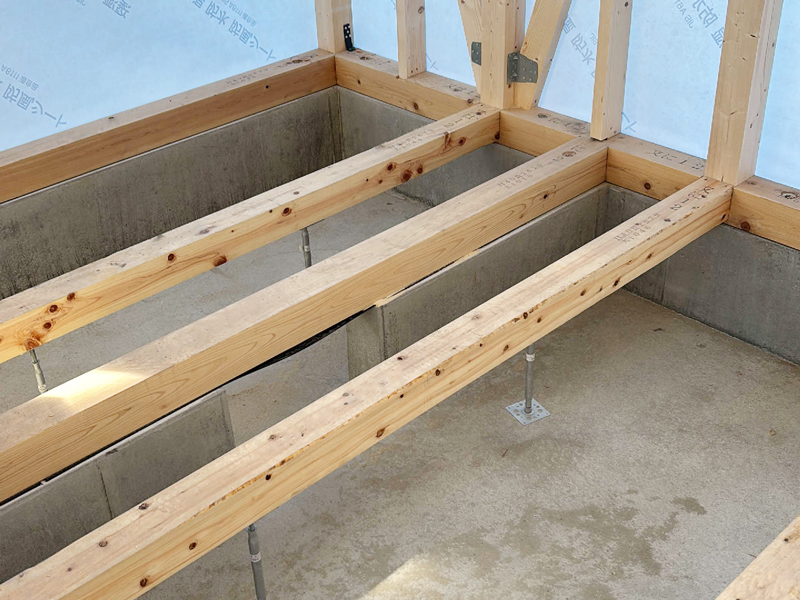 大津市 字野の家 2階建て 現場チェック 大引方向確認