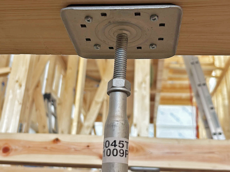 京都市 橘の家 2階建て 現場チェック 大引受けビス忘れ確認