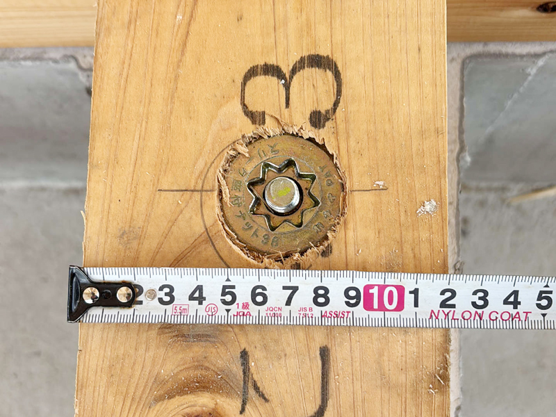 木ノ野の家 2階建て 現場チェック アンカーボルト位置確認