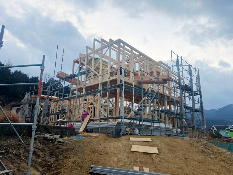 木ノ野の家 2階建て 現場チェック 上棟完了