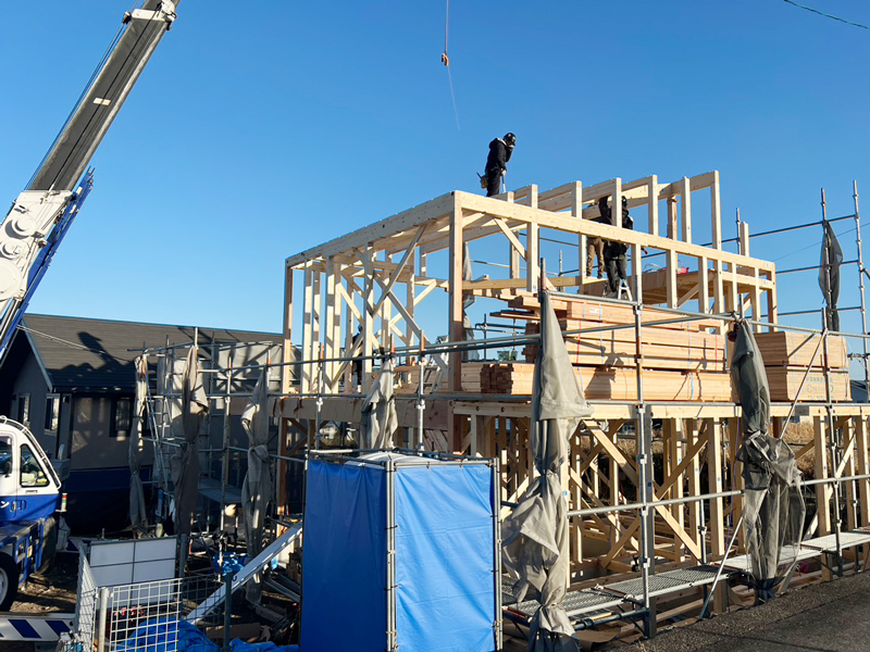 滋賀県 美畑の家 2階建て 現場チェック 上棟