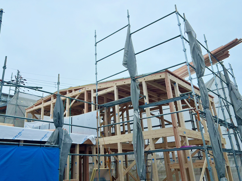 滋賀県 石守の家 2階建て 現場チェック 上棟