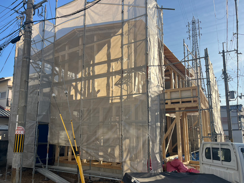 向日市 中乃町の家 2階建て 現場チェック 上棟