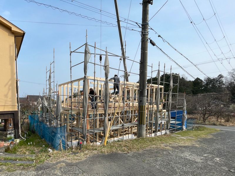 滋賀県 花山の家 2階建て 現場チェック 上棟