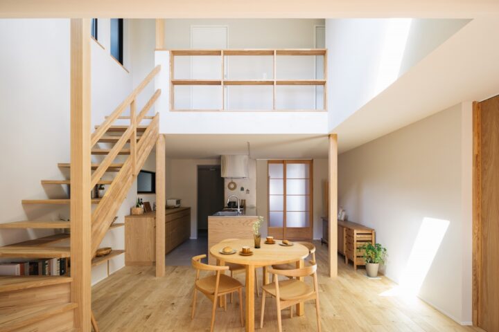 滋賀県大津市に建てた注文住宅の吹抜け階段