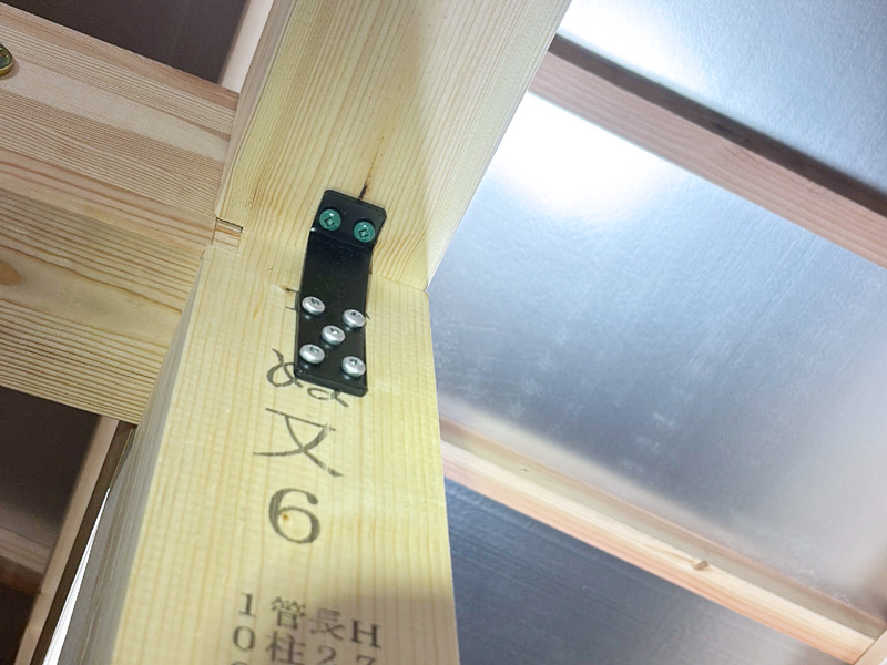 大津市 字野の家 2階建て 現場チェック 柱金物確認