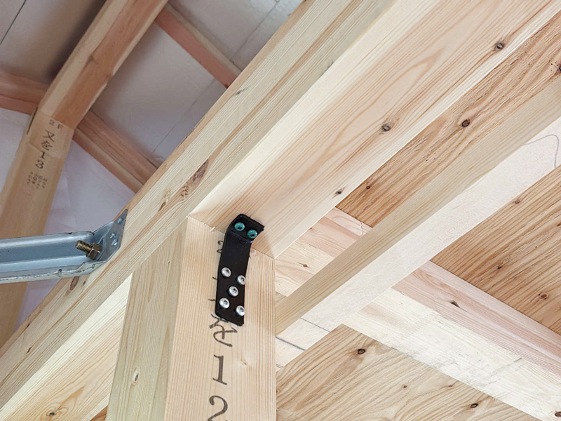 木ノ野の家 2階建て 現場チェック 柱金物確認