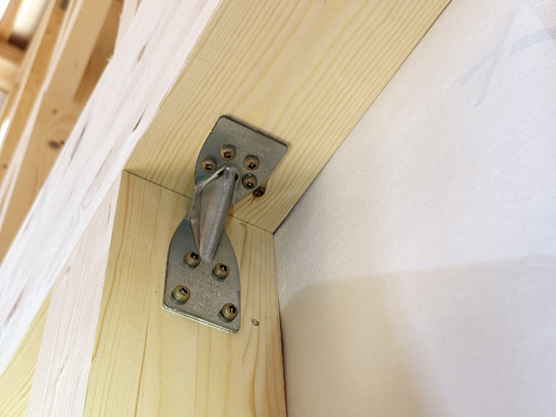 滋賀県 石守の家 2階建て 現場チェック 柱金物確認