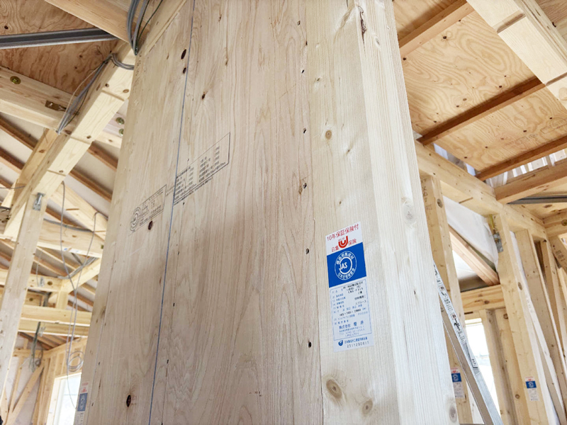 木ノ野の家 2階建て 現場チェック 面材耐力壁位置確認