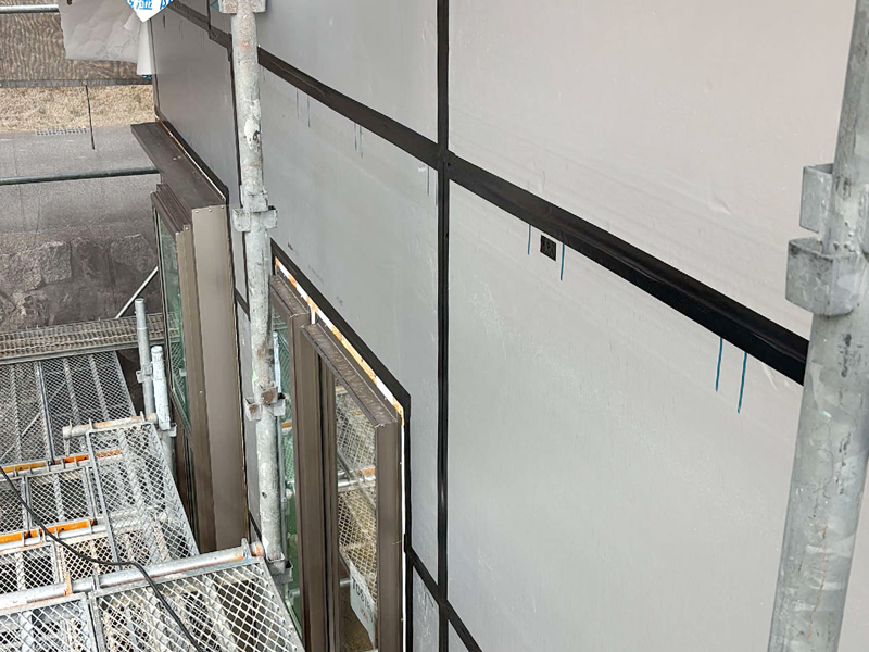 滋賀県 美畑の家 2階建て 現場チェック 壁断熱材厚さ確認