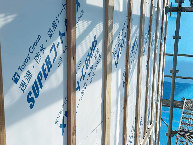 中乃町の家 2階建て 現場チェック 防水シート施工