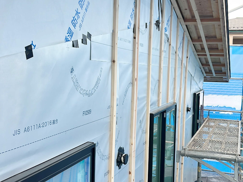 守山市 門田の家 2階建て 現場チェック 防水シート施工確認