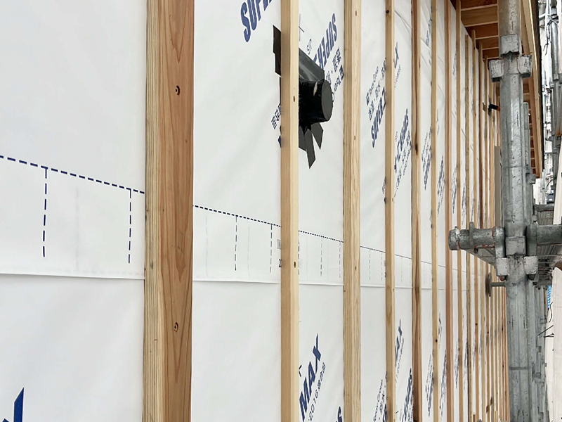 滋賀県 石守の家 2階建て 現場チェック 防水シート施工確認