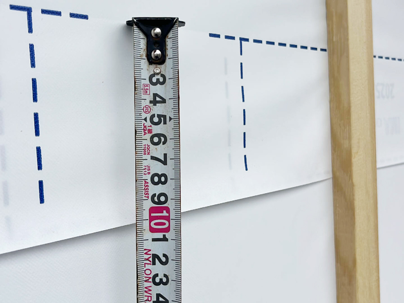 滋賀県 石守の家 2階建て 現場チェック 防水シート重ね巾確認