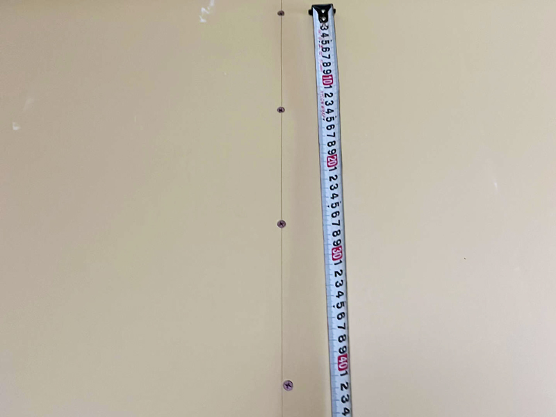 榛木の家 2階建て 現場チェック 壁ボードビスピッチ確認