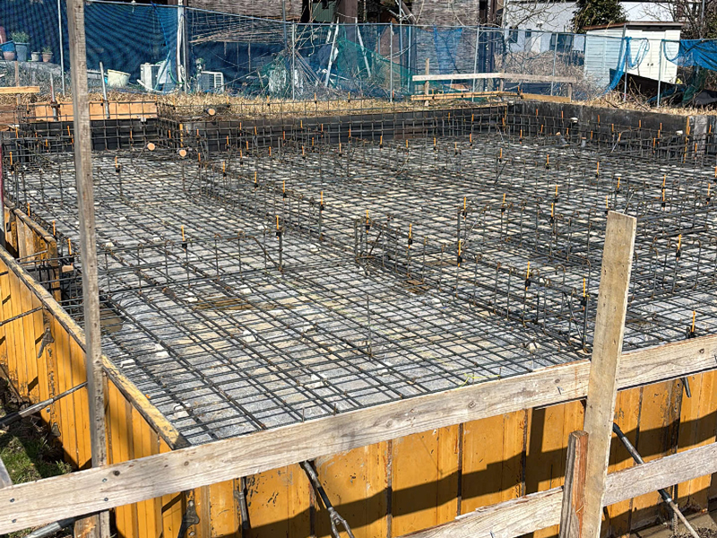 滋賀県 花山の家 2階建て 現場チェック 基礎工事と配筋検査