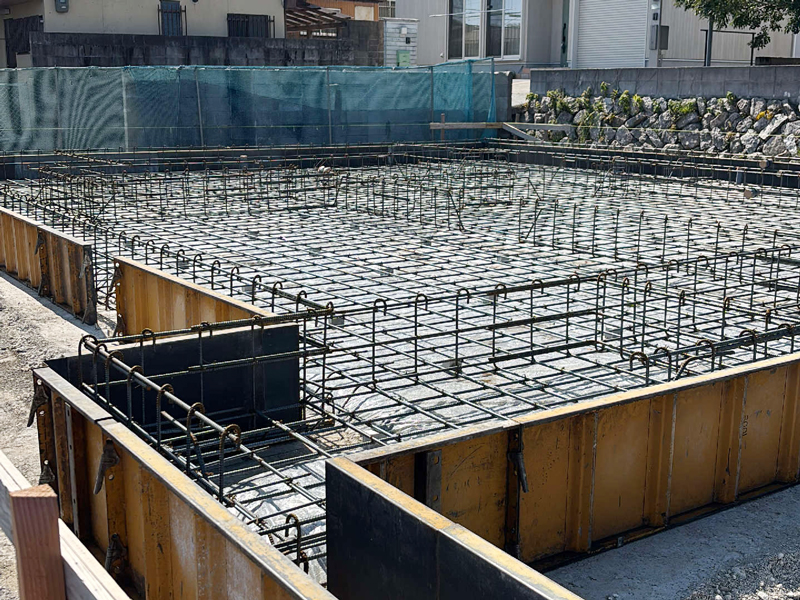 滋賀県 久川原の家 平屋 現場チェック 配筋検査