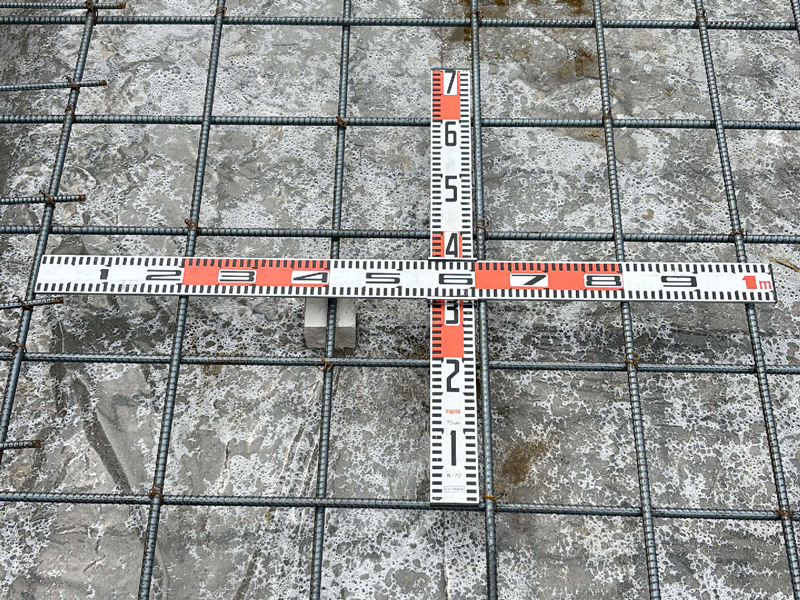 大津市 森景の家 2階建て 現場チェック スラブ配筋ピッチ確認