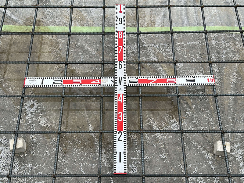 京都市 波田町の家 2階建て 現場チェック スラブ配筋ピッチ確認