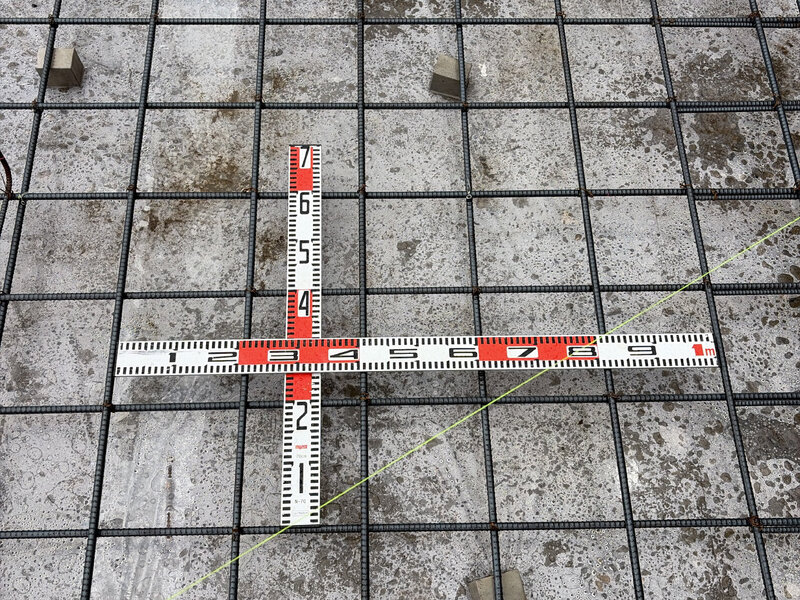 大津市 赤井の家 2階建て 現場チェック スラブ配筋ピッチ確認