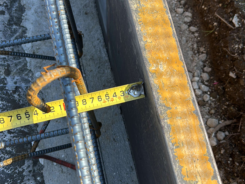 滋賀県 久川原の家 平屋 現場チェック 立上り筋かぶり厚さ確認