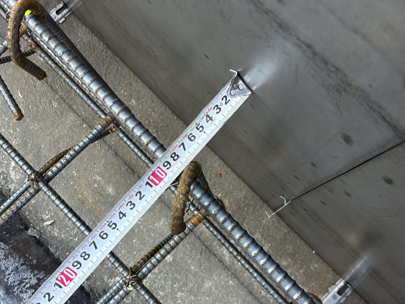 京都市 橘の家 2階建て 現場チェック 立上り型鉄筋かぶり厚さ確認