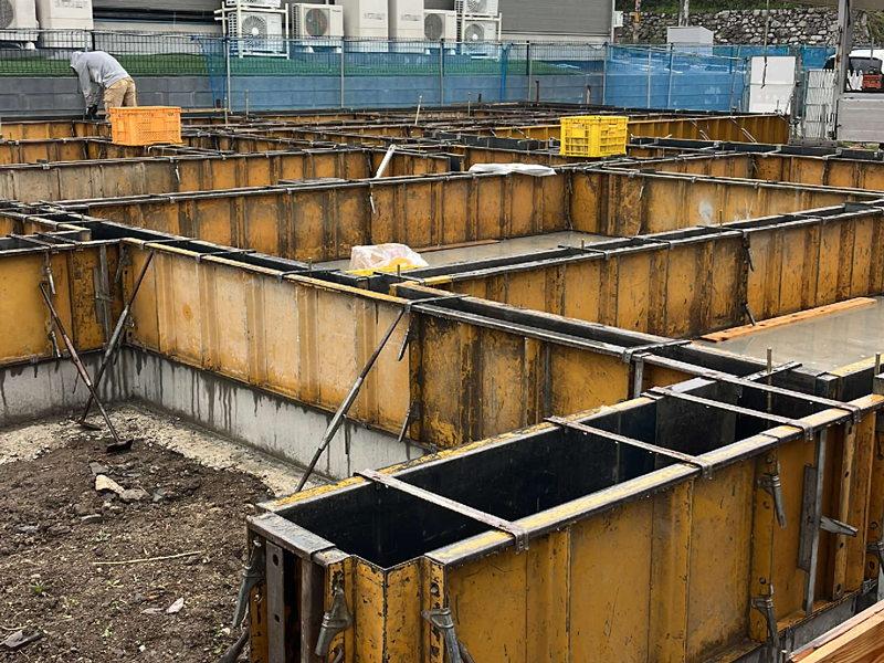 滋賀県 森本の家 2階建て 現地チェック 立ち上がり型枠施工確認