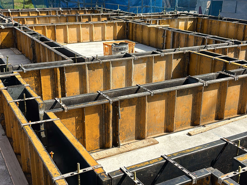 大津市 大宮の家 2階建て 現場チェック 立ち上がり型枠施工確認