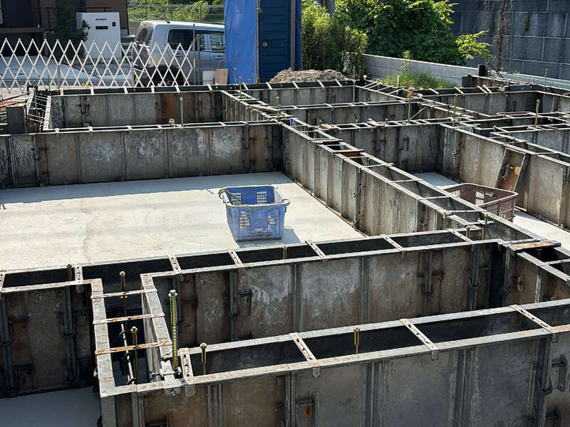 大津市 八条の家 2階建て 現場チェック 立上り型枠施工確認