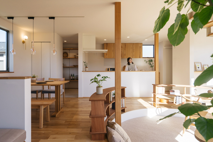 滋賀県の完成見学会のお家の回遊動線のイメージ