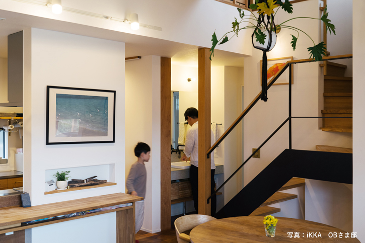 滋賀県の完成見学会のお家の回遊動線のイメージ