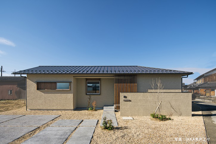 滋賀県野洲市の平屋の完成見学会の家の外観のイメージ