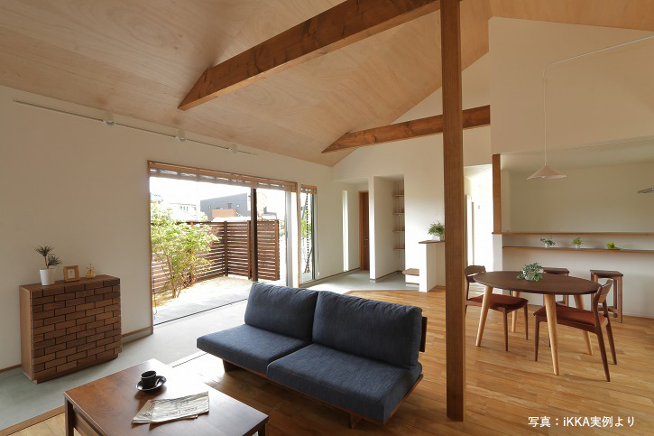 滋賀県野洲市の平屋の完成見学会のお家の通り土間のイメージ