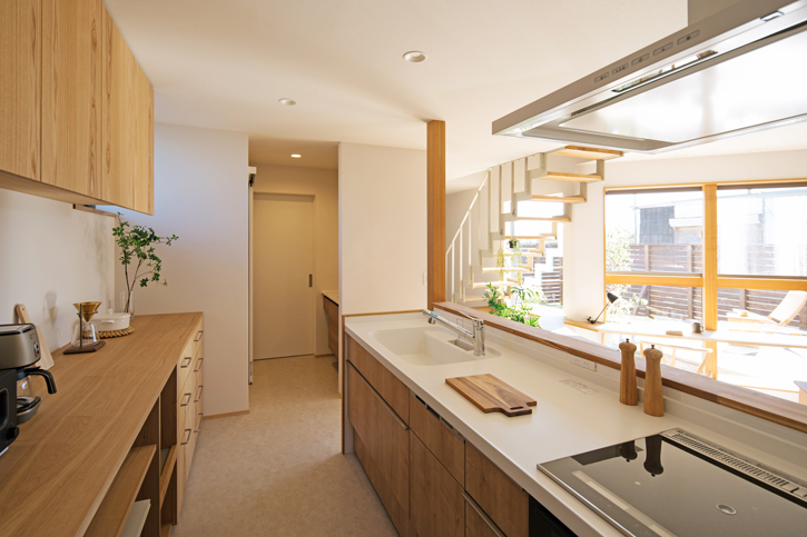 滋賀県の完成見学会のお家の便利な水回り動線のイメージ