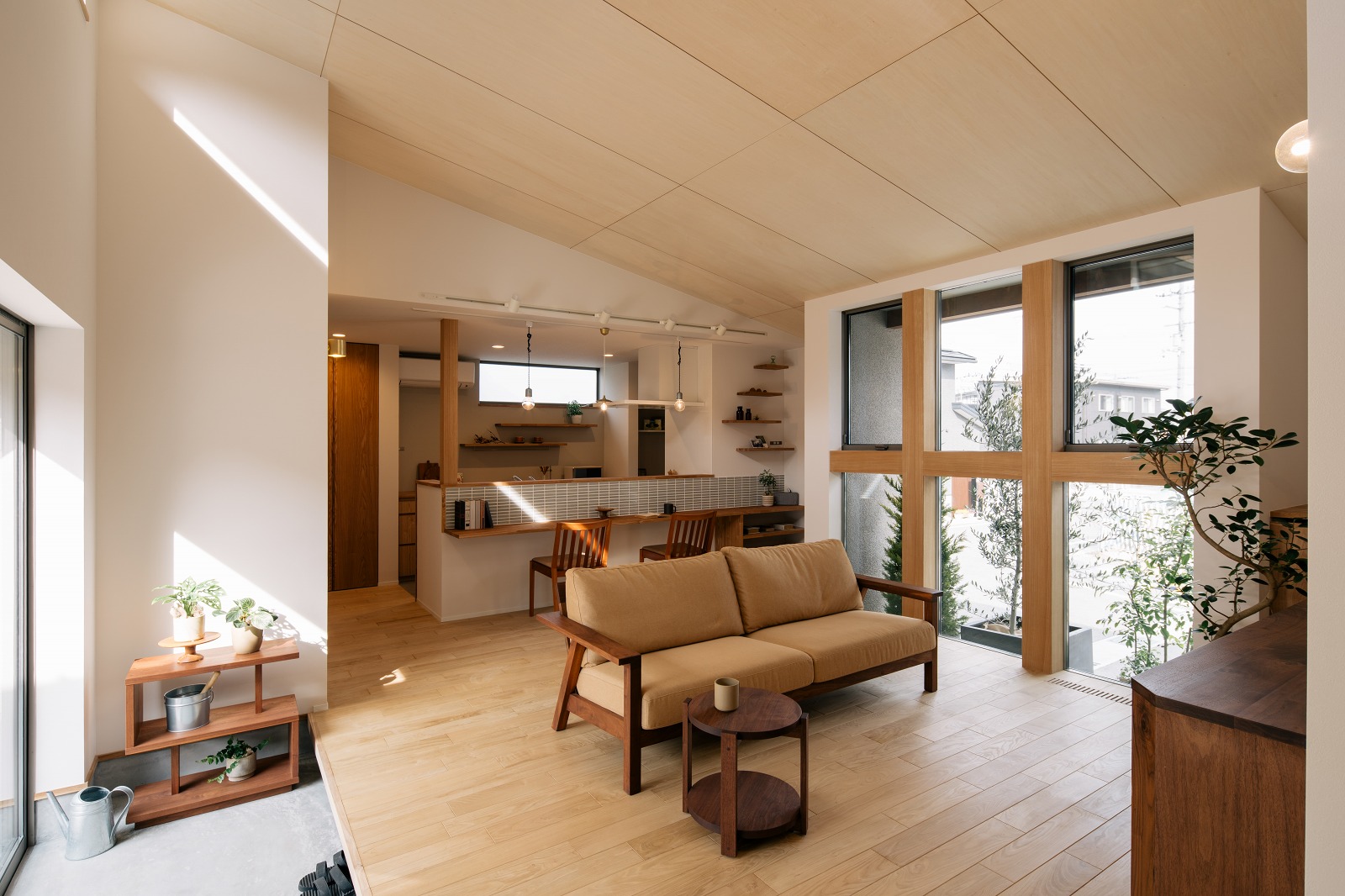 大津市の工務店で建てた平屋のリビング