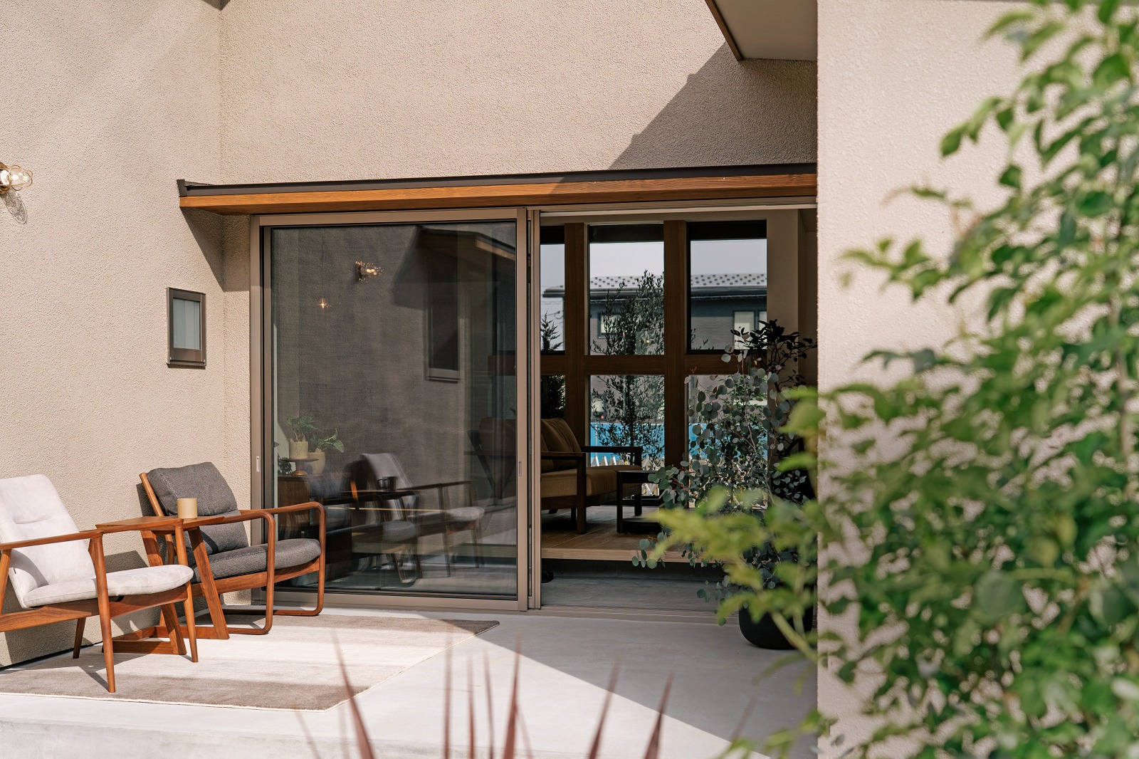 大津市の工務店で建てた平屋の中庭