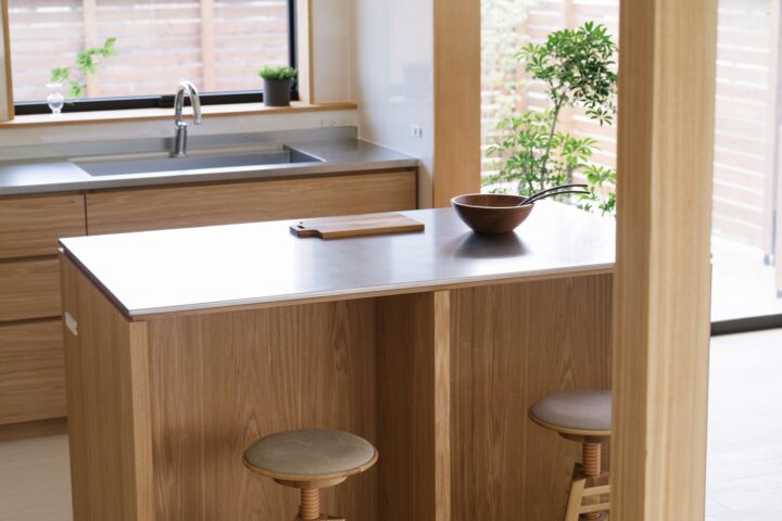 滋賀県大津市で建てた注文住宅の造作キッチンカウンター