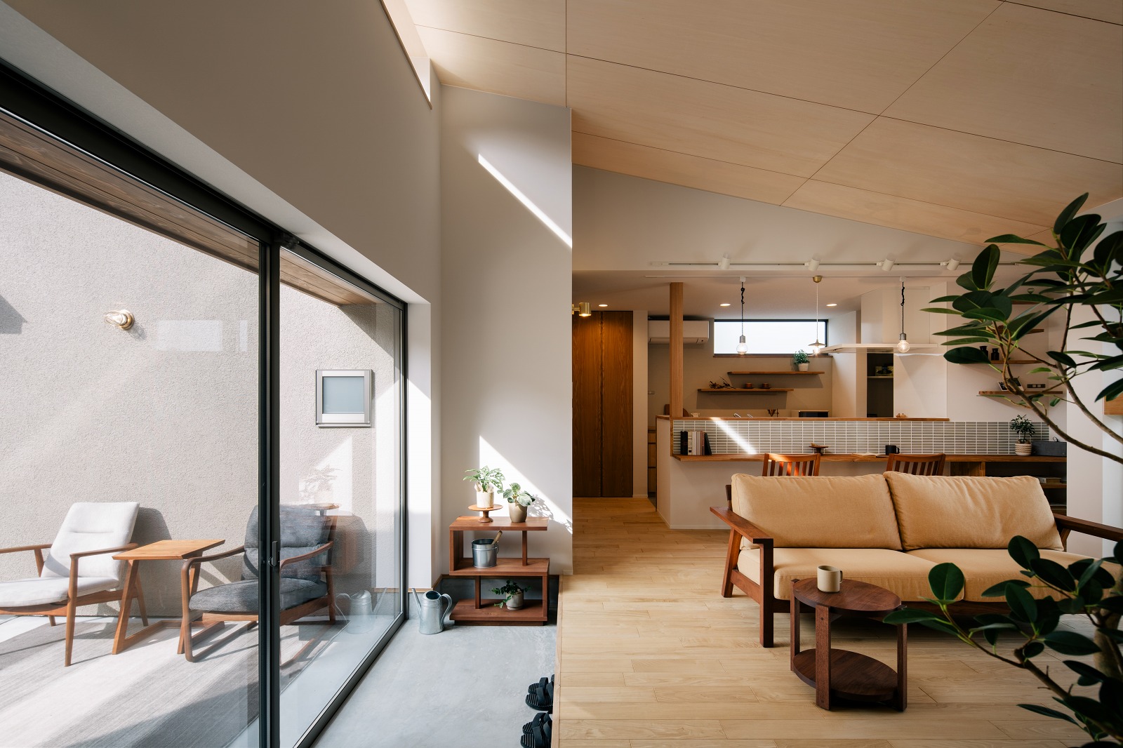 大津市の工務店で建てた平屋のリビング