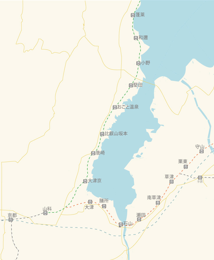 滋賀県の土地探しに関する路線図