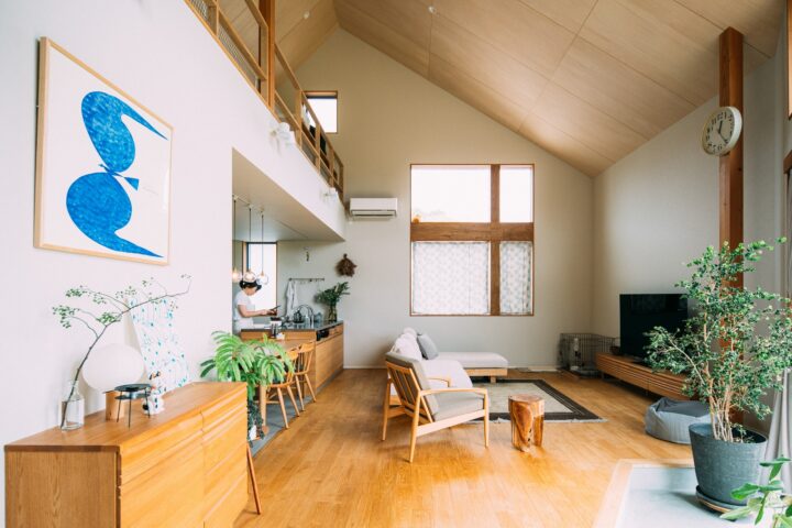 平屋で終の棲家として計画した40代夫婦のお家のリビング