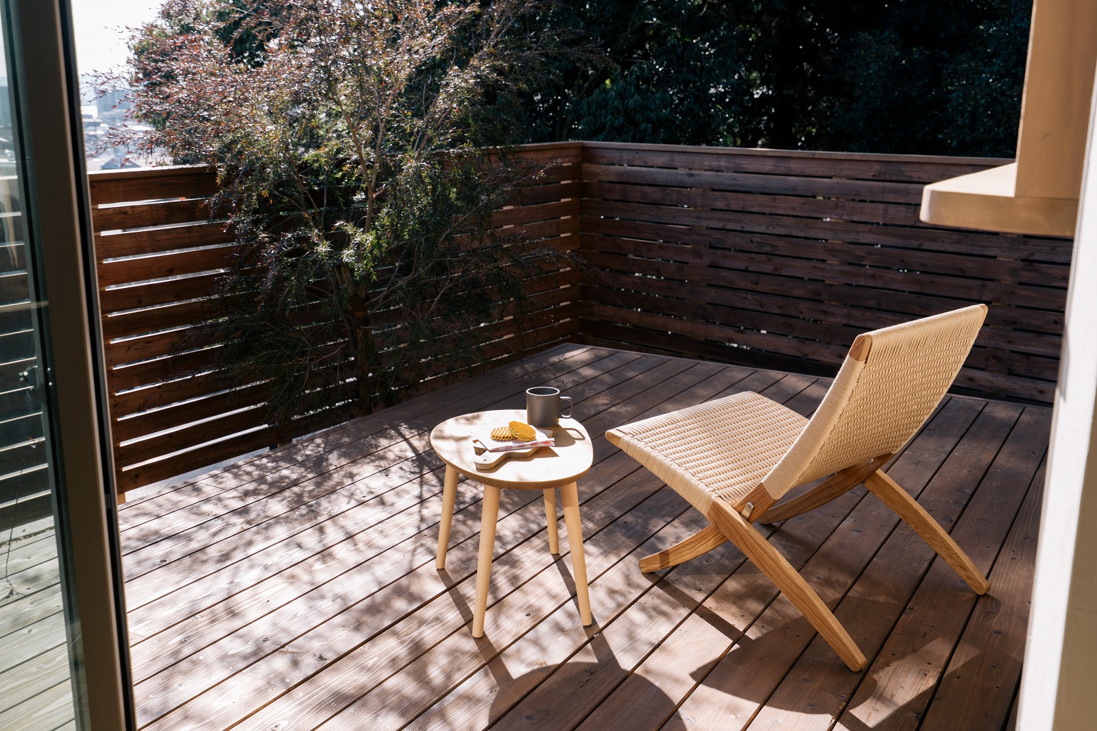 大津市の工務店で建てた琵琶湖が見える家のデッキ